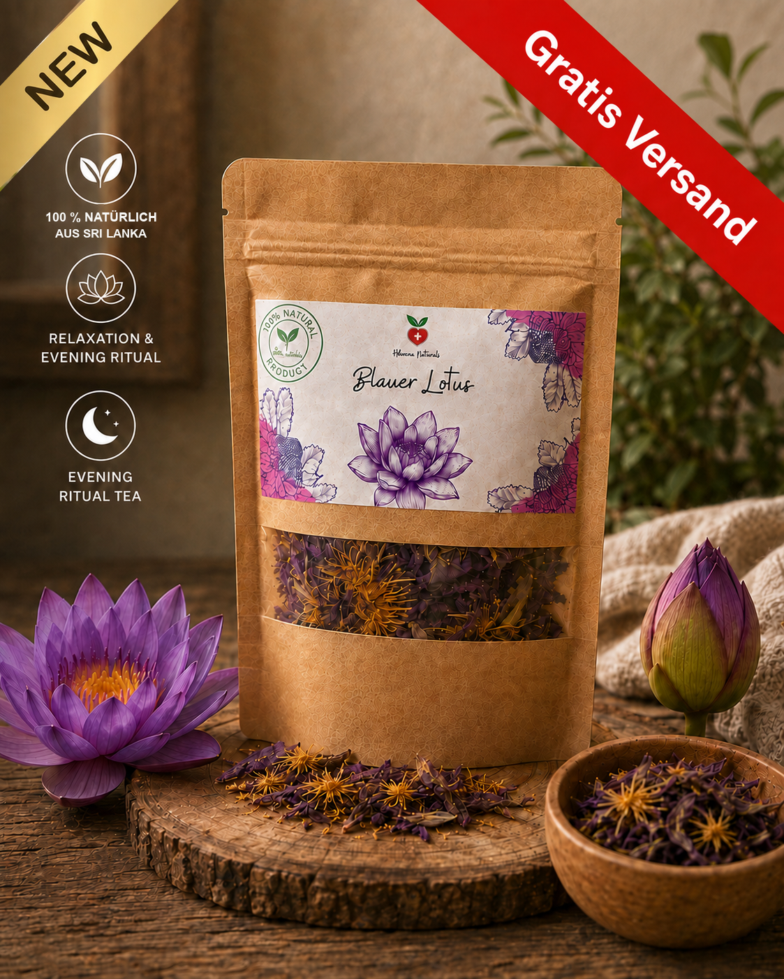 Helvena Blauer Lotus™ – Blauer Lotusblüten-Tee